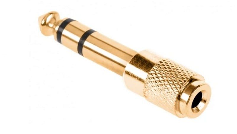 Adaptor audio Jack 6.35mm tata - Jack 3.5mm mama, metal, aurit