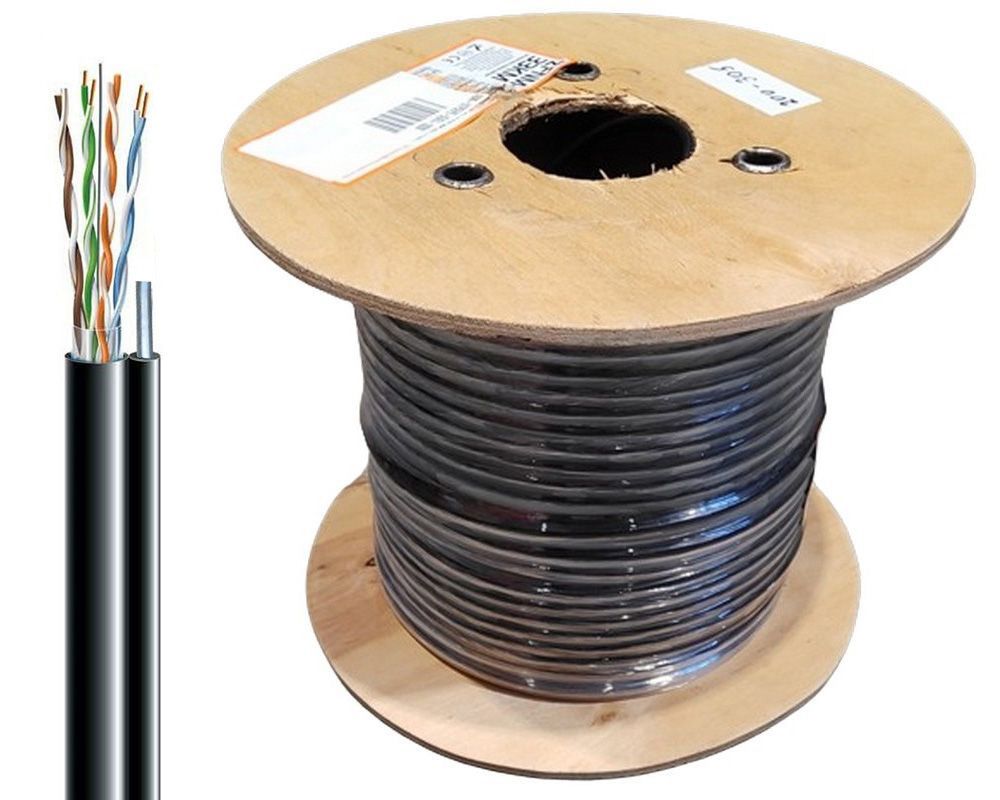 Cablu UTP CAT5E din cupru cu sufa metalica mono, 24AWG, izolatie PE, rola 100m, Safer ADM-UTP5EPE-SUFA-100M