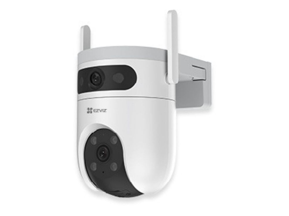 Camera IP Wi-Fi exterior Ezviz Dual 4G CS-H9C (5MP-5MP 4G), dual lens 3K+3K, Wi-Fi 6, rotire si inclinare, detectie AI, viziune nocturna color 40m, audio bidirectional