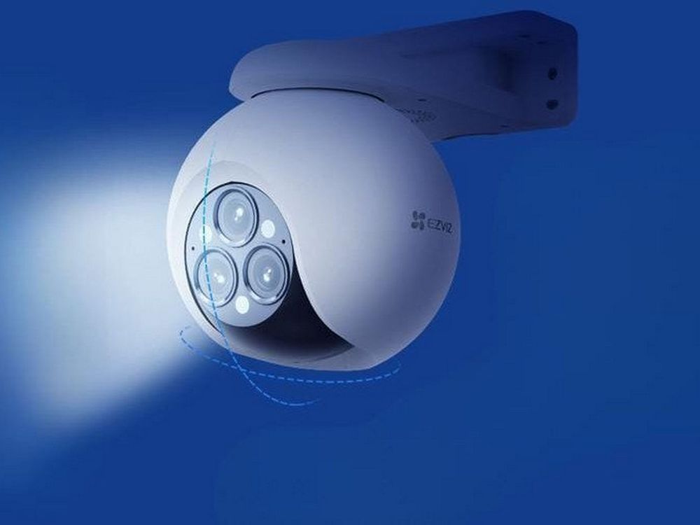 Camera supraveghere PTZ wireless Ezviz H80f Multi, lentile triple