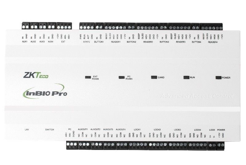 Centrala de control acces si de pontaj biometrica ZKTeco INBIO-4-2PRO, pentru 4 usi bidirectionale, software ZKBioCV