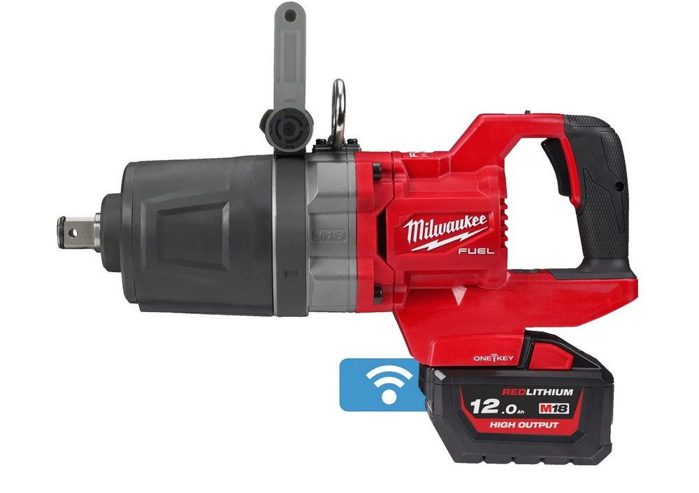 Cheie de impact M18 FUEL Milwaukee, cu acumulator si incarcator, maner-D, cuplu 2711Nm, inel de fixare, 4933472072