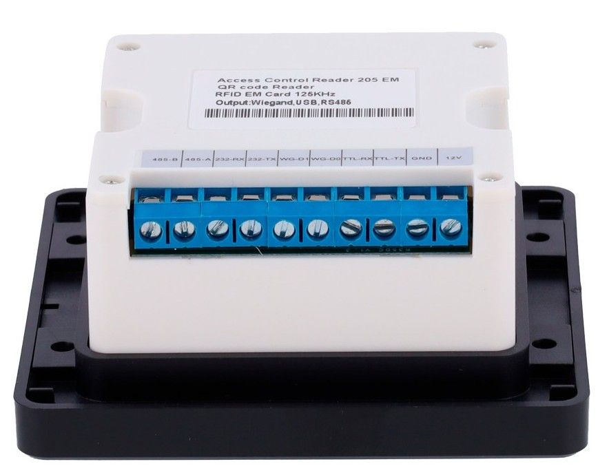 Cititor cod QR si card RFID 125Khz Wiegand 26/34 montaj incastrat