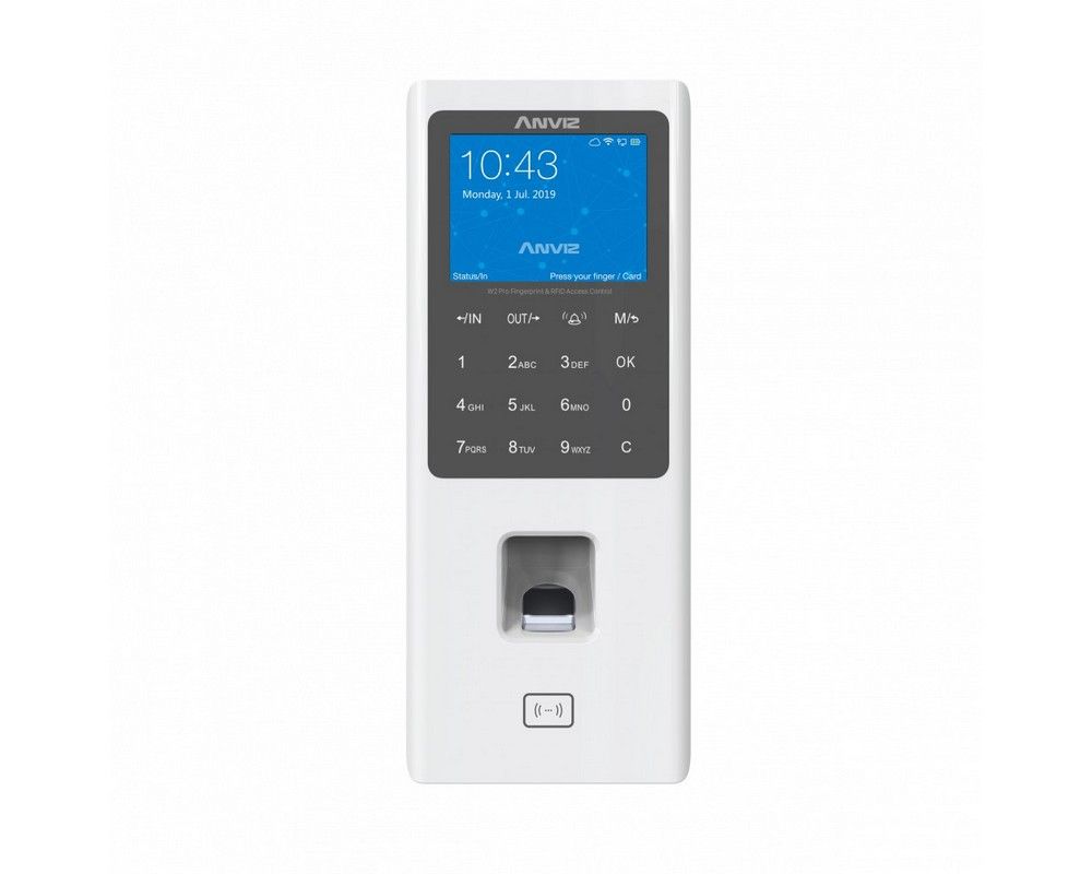 Control acces TCP/IP cu cititor de amprenta si card RFID, USB, RS485, Wiegand, Anviz, W2-PRO