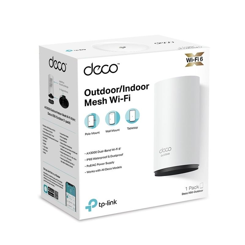 Acces Point TP-Link Deco X50-Outdoor, Mesh, AX3000, Wi-Fi 6, IP65