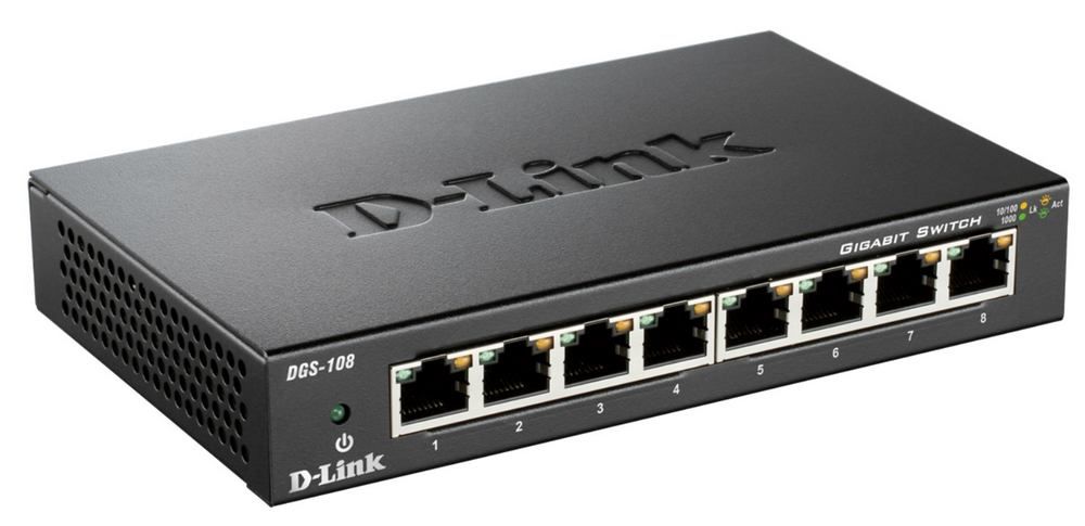 Switch 8 porturi, Gigabit, carcasa din metal, 10/100/1000 Mbps, D