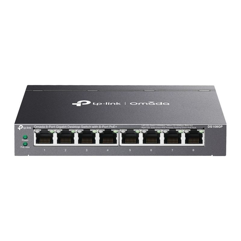 Switch PoE Tp-link Omada DS108GP, cu 8 porturi Gigabit, fara