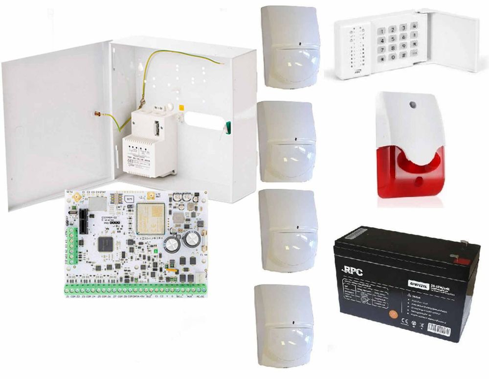 Kit sistem de alarma Eldes hibrid, 144 zone, sirena de interior, KITELDESINT4
