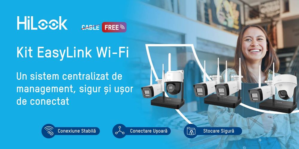 Kit supraveghere IP Wireless Hikvision HiLook IKS-2042BTH-PH/W, 2