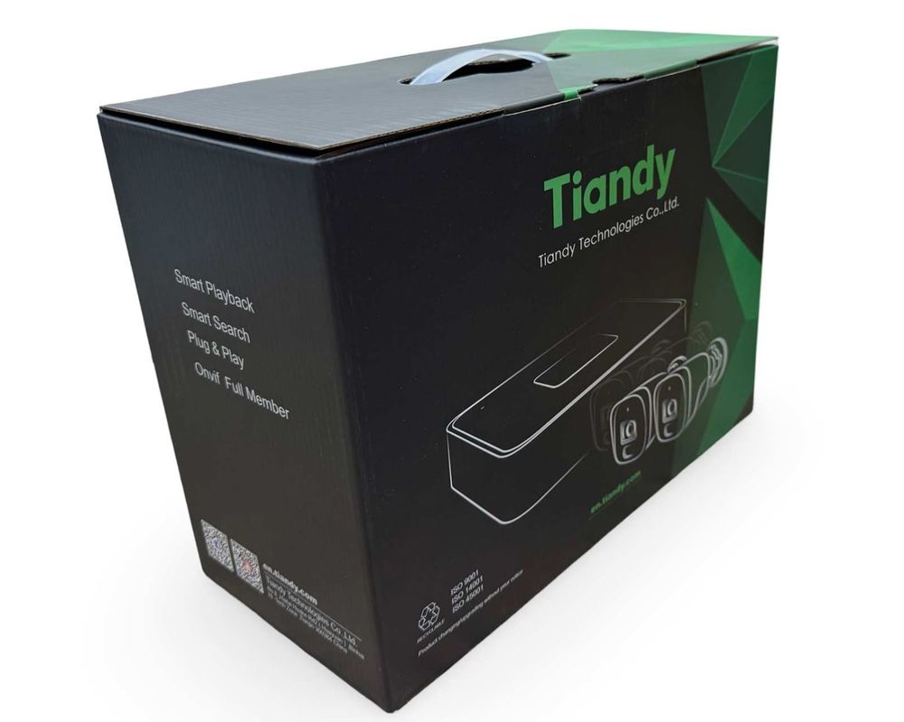 Kit IP de supraveghere Tiandy, NVR 4 canale PoE, 4 camere 2 MP
