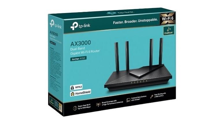 Router Wi-Fi 6Gb Dual Band Tp-Link ARCHER AX55, 5 porturi, 3Gbps