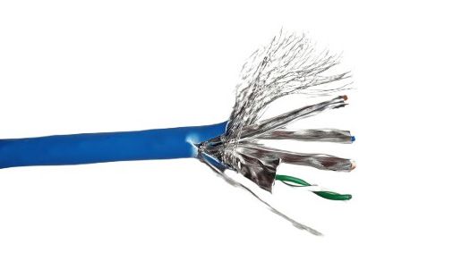 Cablu S/FTP cat6 LSZH blue jacket, AWG 23, cupru solid 0.56mm