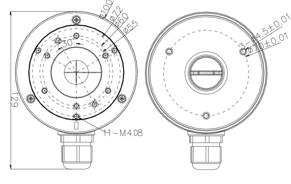 Doza de conexiuni din aluminiu, Alb, Cu presetupa, Potrivita