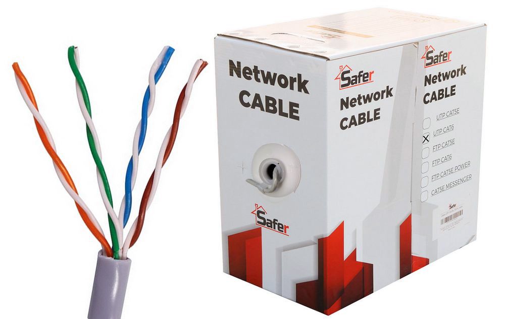 Cablu de retea UTP Cat6, CCA, 305 metri, Safer, SAF-UTPCCA-CAT6-305M