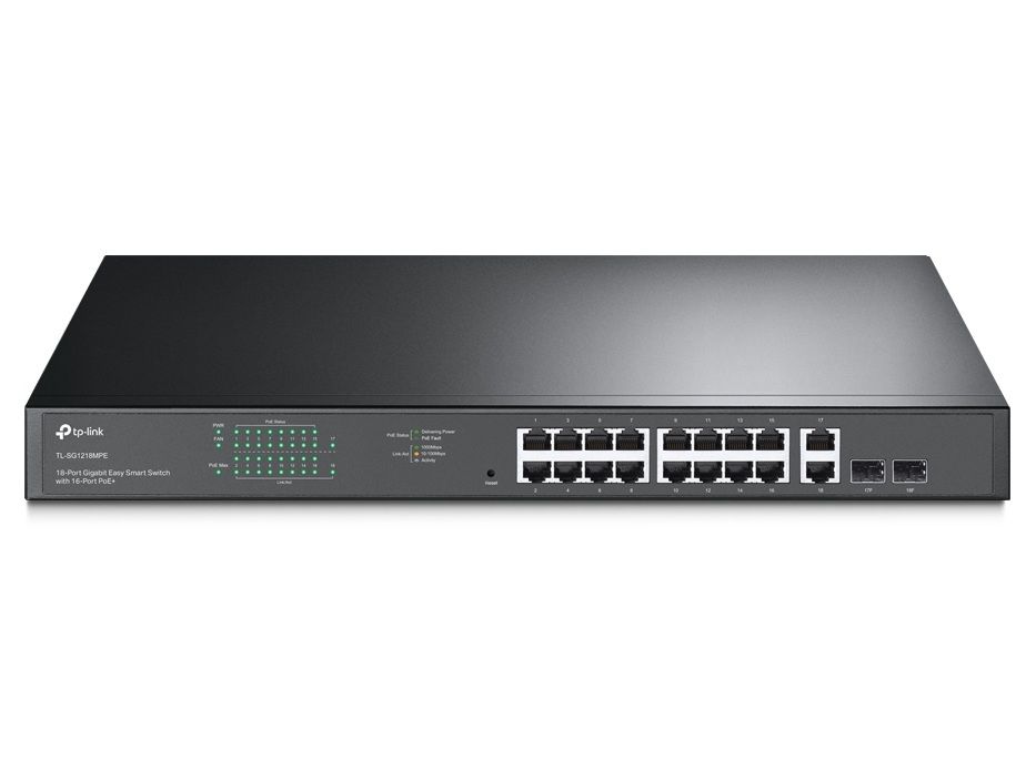 Switch Tp-Link TL-SG1218MP 20 Porturi, 16x PoE+, 2x RJ45 Gb, 2x