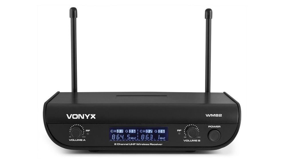 myk Microfon fara fir UHF VONYX WM82C, 2 canale, 1 microfon de mana