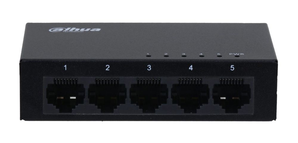 Switch 5 porturi Dahua DH-SG1005, 10/100/1000 Mbps, 5V, 1A, Plug and Play