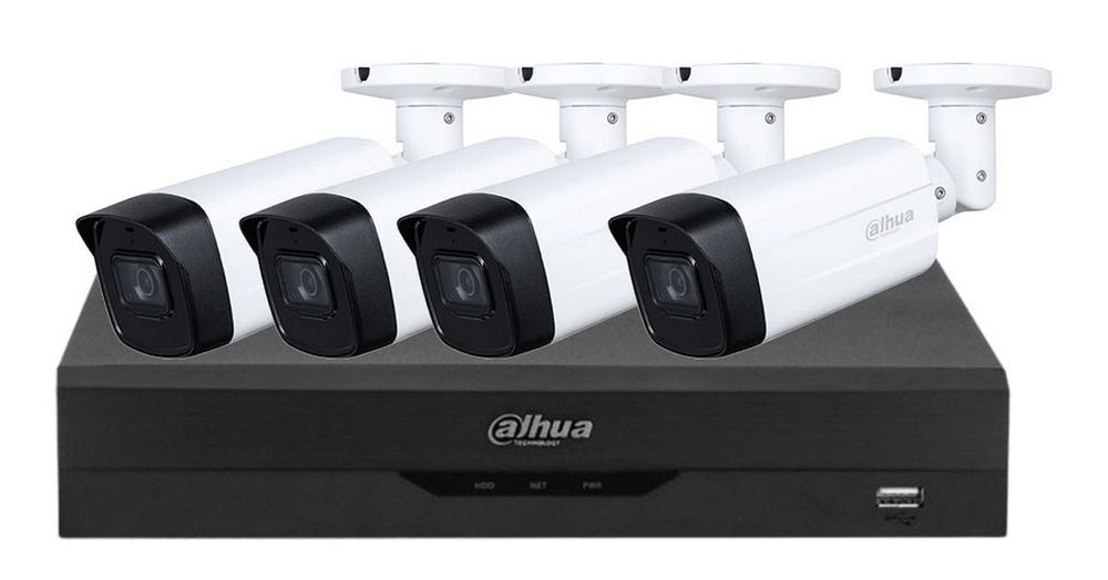 Kit de supraveghere Dahua, 4 camere de exterior 2MP FULL HD, IR