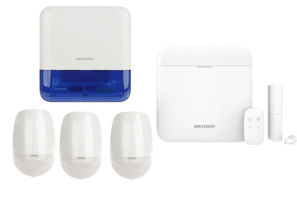 Kit sistem de alarma, wireless, 32 partitii, 96 zone, 3G/4G, 4 zone, sirena de exterior,  Hikvision, KITAXPRO96+4Z+SIR