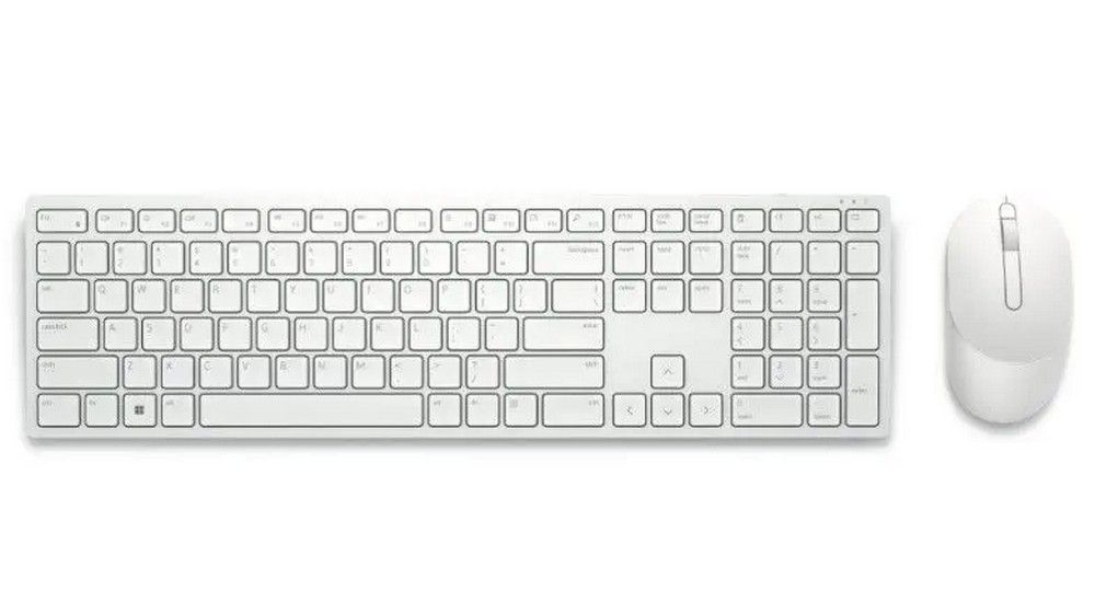 Kit tastatura si mouse wireless Dell Pro KM5221W, 2.4GHz, Copilot Key, 1600-4000 DPI, alb