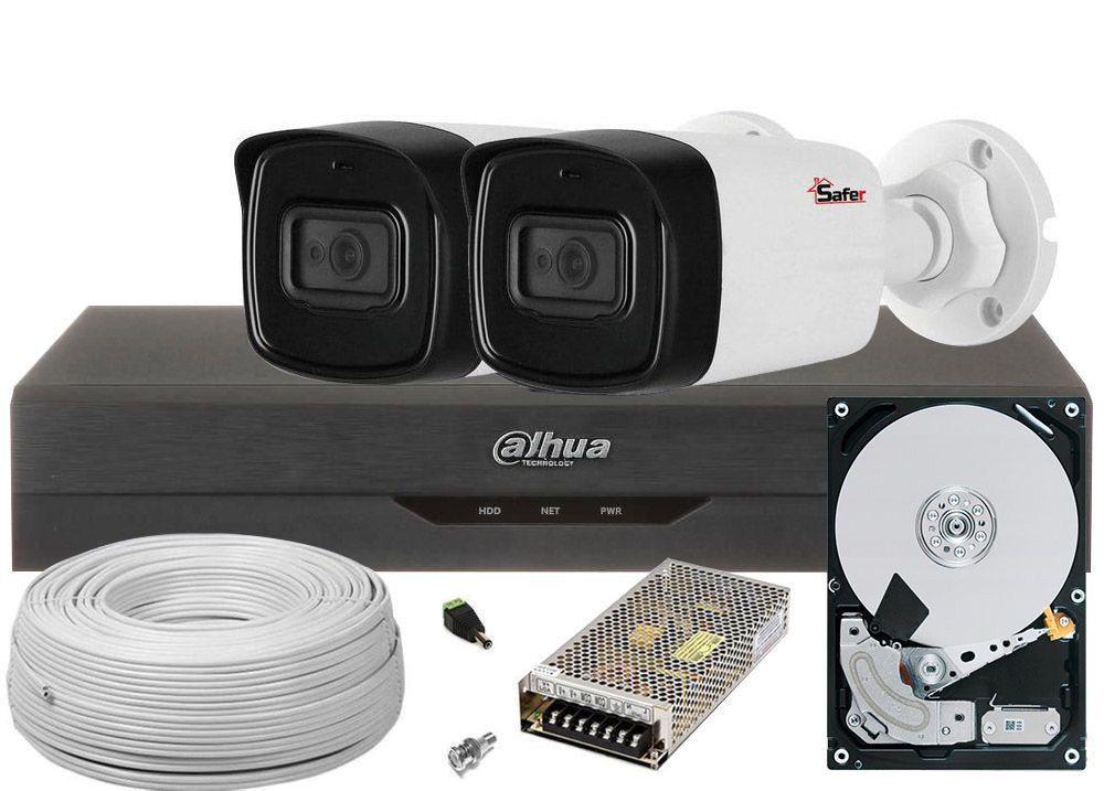 Obligatory Purchase Ringback Kit complet 2 camere supraveghere video 5MP exterior, Safer, GATA DE  INSTALARE! - A2t.ro