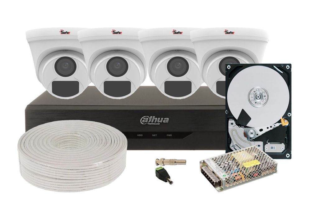Kit de supraveghere pentru interior, 4 camere Dome, Starlight, DVR