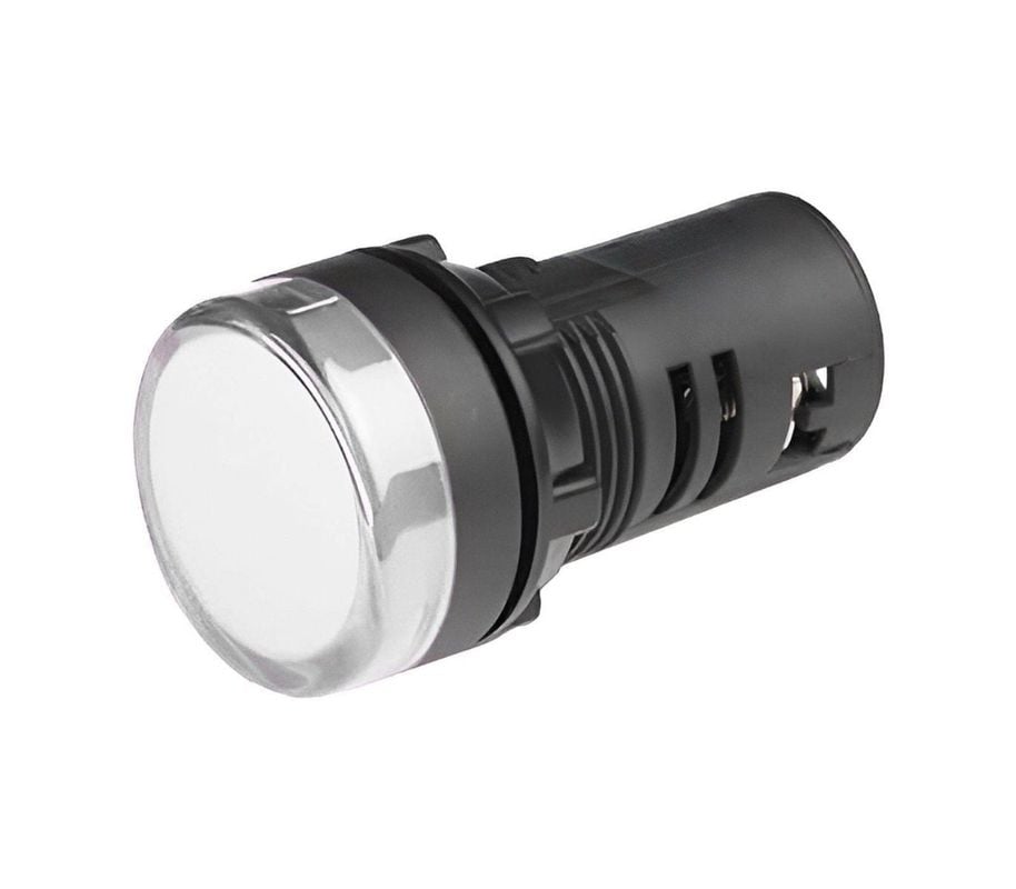 Lampa de semnalizare cu LED, 24V AC sau DC, diametru 22mm, alb, Freder LS-WH-D22/24V