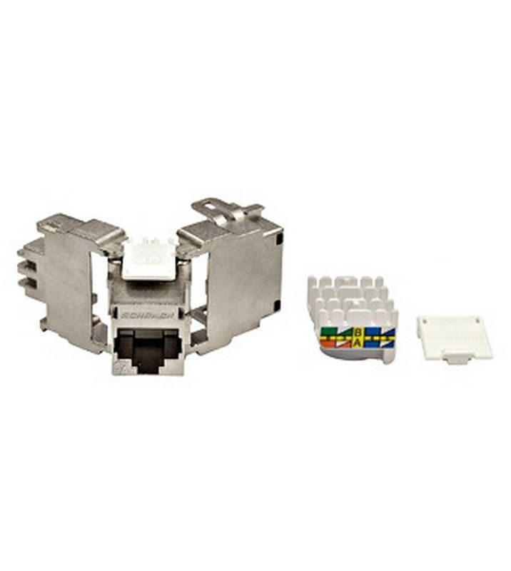 Modul RJ45 ecranat, Cat.6a, ISO/IEC 11801 AMD2, TOOLLESS LINE, Schrack, HSEMRJ6GWA