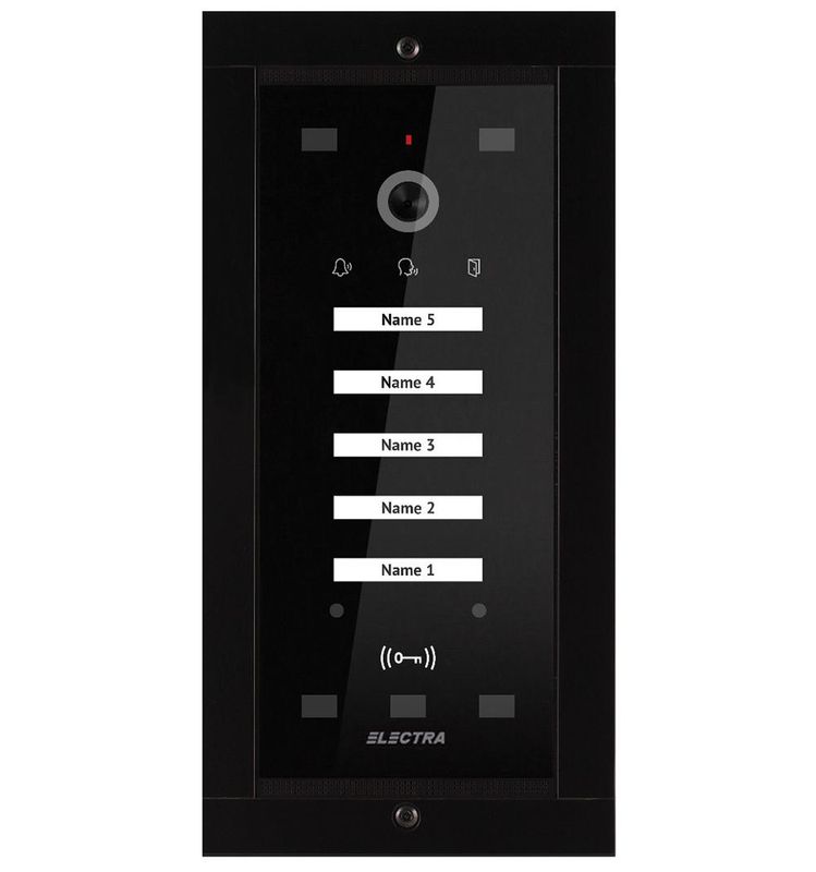 Panou de exterior pentru VideoInterfon Electra, 5 familii, montaj ingropat, generatia 3 seria home, 4 fire, VPM.05F03.ELBH4