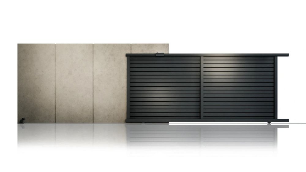 Poarta culisanta auto Virtuoso Jaluzea Deluxe, aluminiu, 4000x2000mm, gri antracit, vopsire electrostatica, 50-890/7016/D/S/2.0