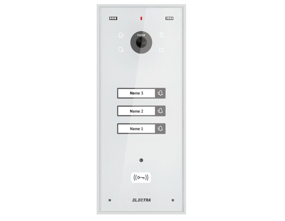 Post de exterior Electra VPM.03S03.ELWH4, pentru videointerfon, 3 familii, montaj aparent, conectori Plug and Play, IP44