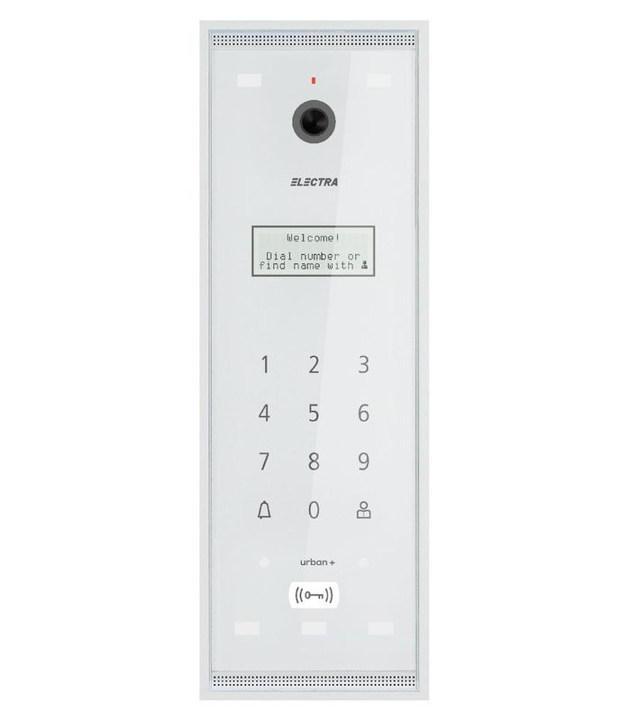 Post de exterior videointerfon Electra, blocuri 40 apartamente, montaj aparent, acces cu RFID, alb, VPE.0BS03.ELWTL