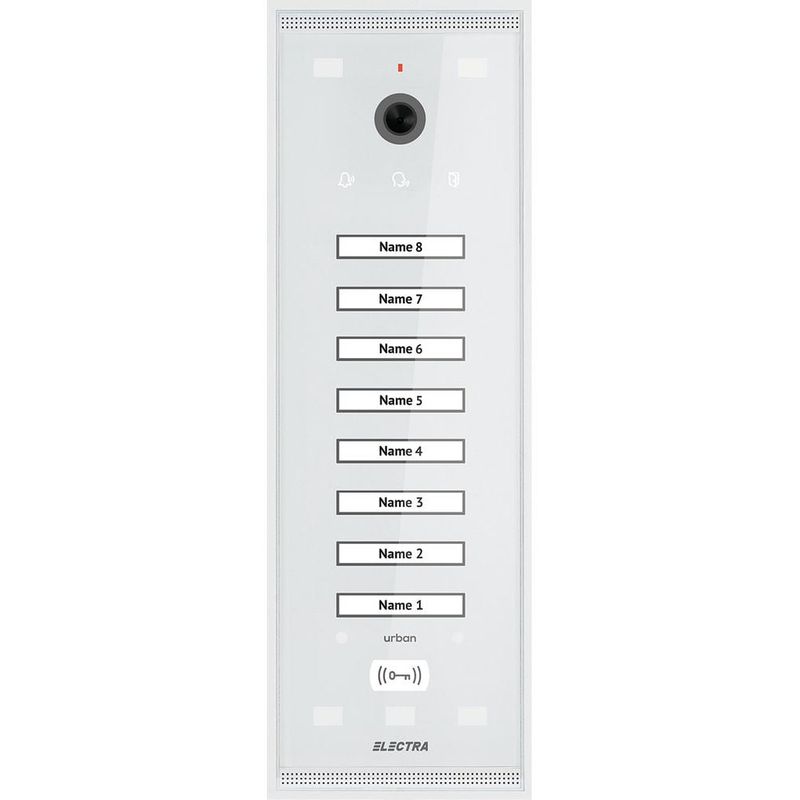 Post exterior videointerfon, 8 familii, alb, aparent, Electra, VPM.08S03.ELWU4