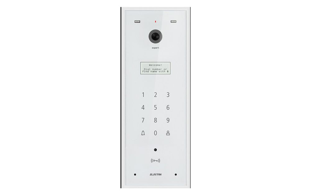 Post exterior videointerfon Electra VPE.0BF03.ELWTL, 255 de apartamente, tastatura iluminata, RFID, montaj incastrat, alb