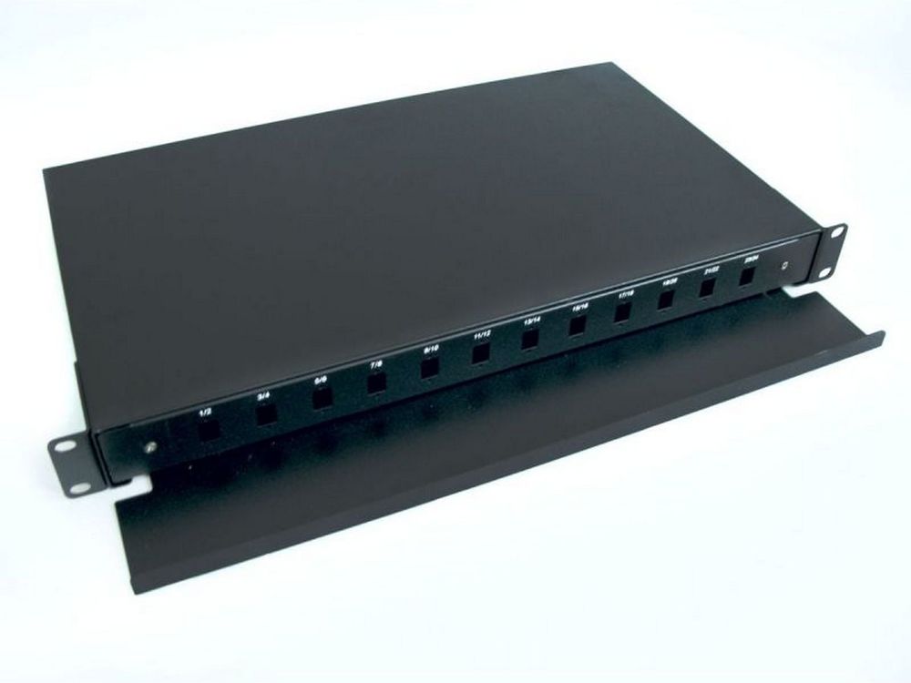 Patch panel pentru rack 19 inch, 1U, carcasa din otel, Braun Group PPS-12EMPT-S