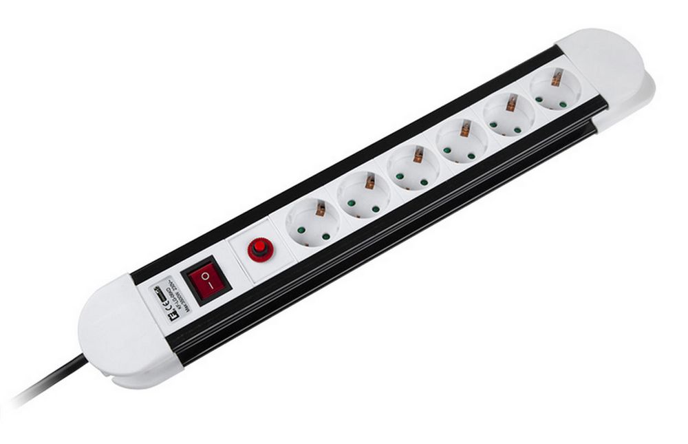 Prelungitor 6 posturi, putere maxima 3500W, lungime cablu 3 metri 3x1.5 mm, Rebel URZ3069-3B
