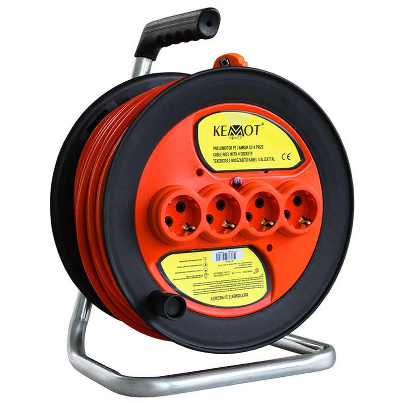 Prelungitor electric cu tambur, 3x2.5mm, lungime 20m, Kemot PS25T20