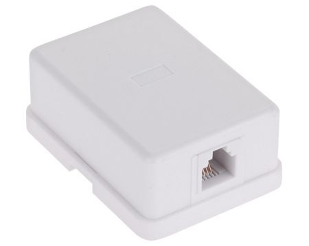 Priza simpla telefon, 1 port RJ11, 6P4C, alba, Safer TEL0019