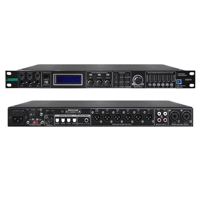 Procesor de sunet digital rackabil DSPPA D6575, 7 canale, procesor de 32bit, frecventa 96KHz