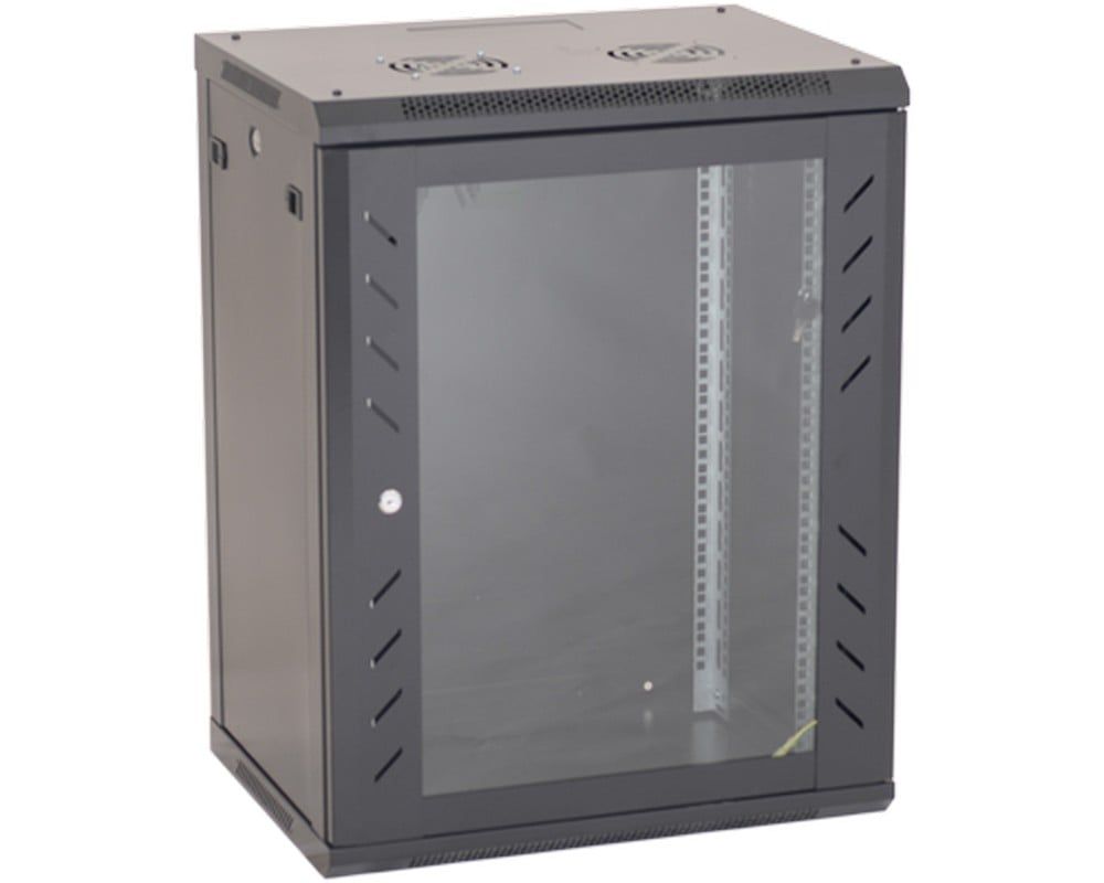[RESIGILAT] Rack 15U, 19", 600x600, negru, metalic, usa din sticla securizata, montaj pe perete, Asytech, ASY-15U-6060W-R