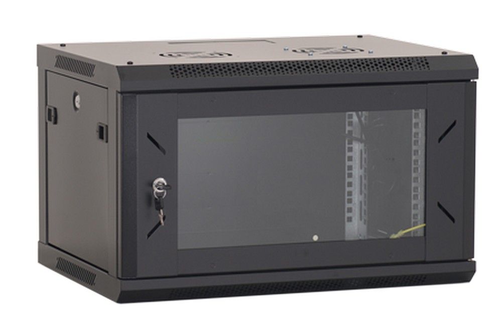 Rack 6U, 19 inch, 600x600, negru, motaj pe perete, metalic, usa din sticla securizata, Asytech, ASY-6U-6060W
