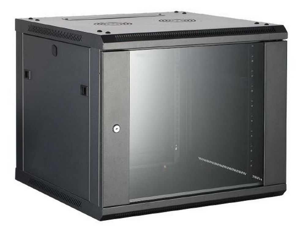 Rack de perete 4U, SOHO, 540x450mm, usa din sticla securizata, yala cu cheie, Safer SAF-WMQ5404
