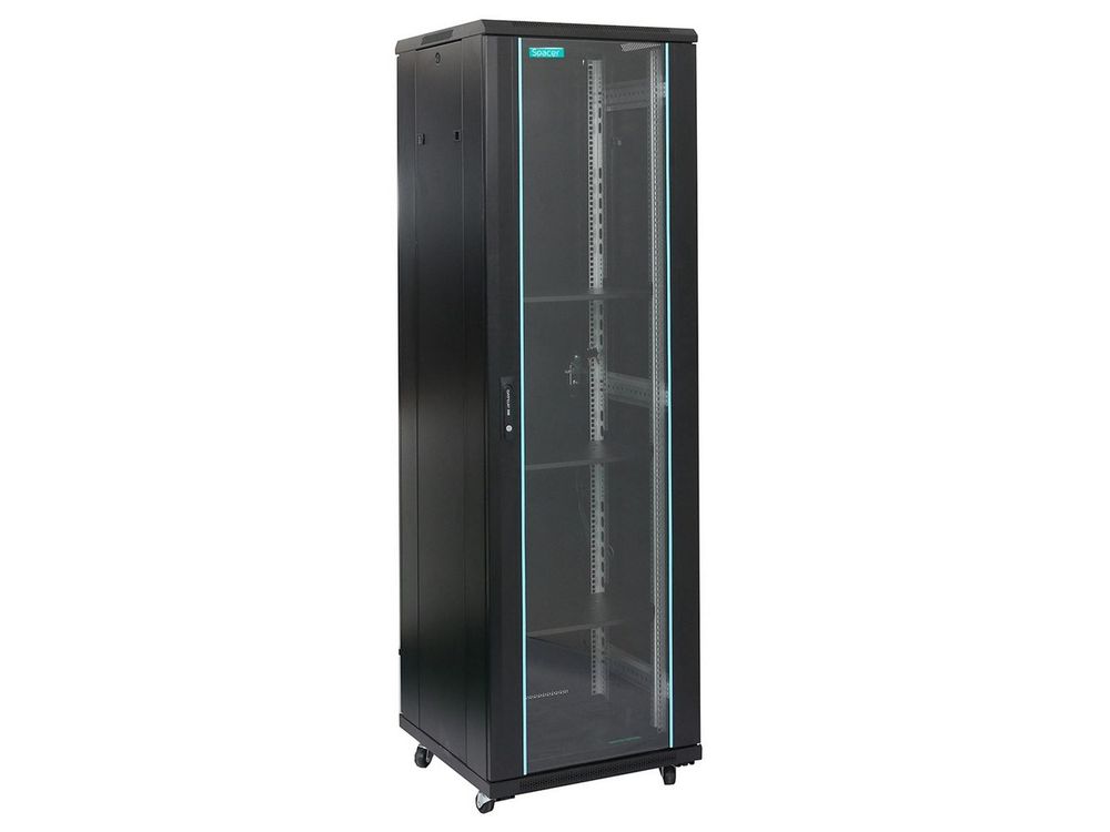 Rack de podea 19 inch Spacer SPCN-22U-800-BK-03, 22U, 600x800, sarcina maxima 1000kg