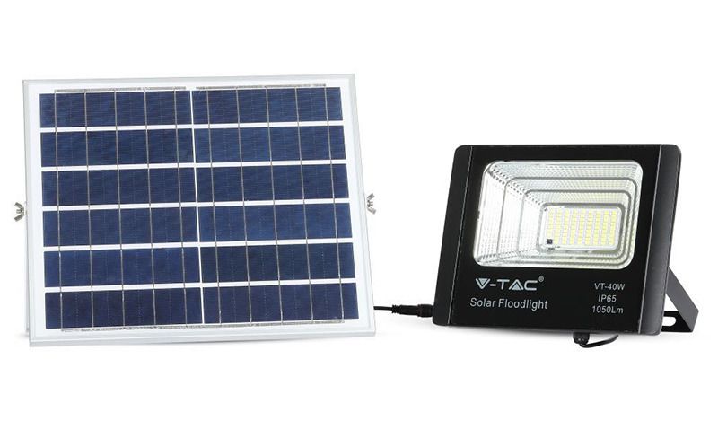 照明 Reflector LED cu panou solar, 16W, 6000K, baterie de 10000mAh