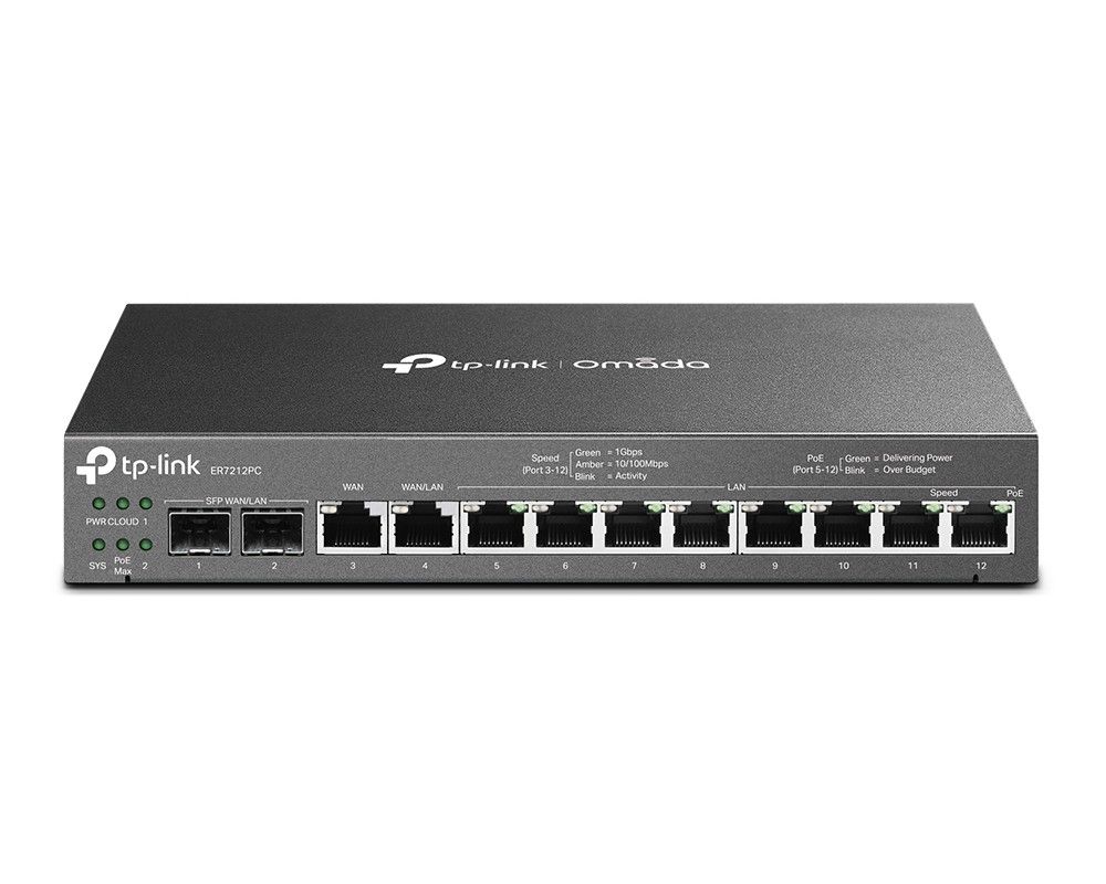 Router 10 porturi, Gigabit, 8 porturi PoE, VPN, SFP, 110W, Omada