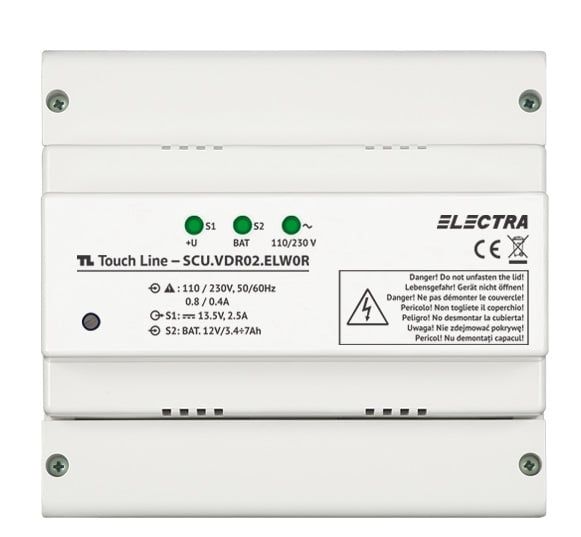 [RESIGILAT] Unitate cu sursa principala de alimentare videointerfon Electra Touch Line, SCU.VDR02.ELW0R-R1