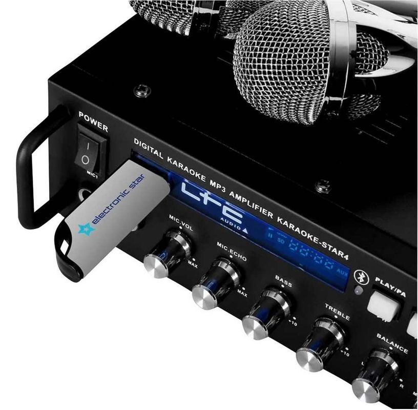Partial debate To detect Set Karaoke All In ONe, boxe, mixer si 2 microfoane, USB Bluetooth, max  80W, LTC KARAOKE-STAR4 - A2t.ro