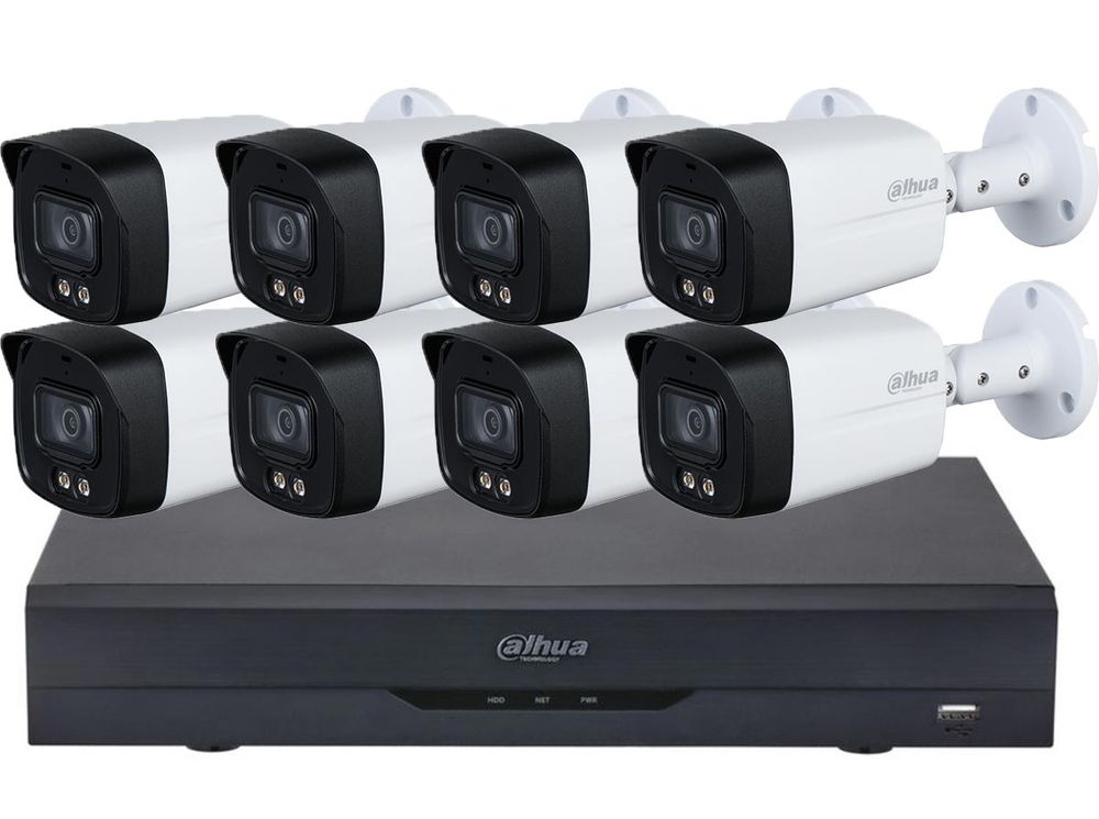 Kit de supraveghere compus din 8 Camere Dahua Full Color de 5 MP