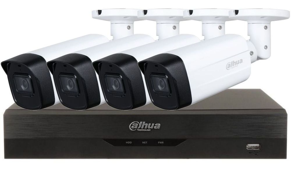 Sistem supraveghere 4 camere exterior, Microfon, 2MP, IR 60 M