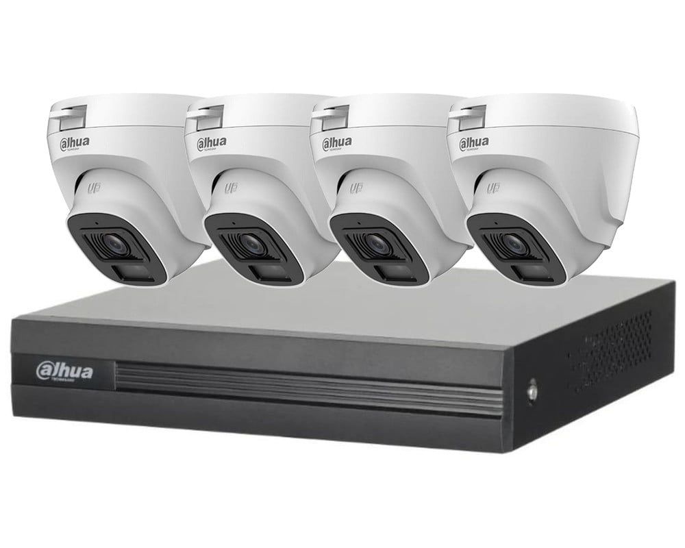 Sistem 4 camere interior DAHUA, 2MP, IR 20M, lentila 2.8mm, DVR 4 canale DAHUA, SAF4XT1A21